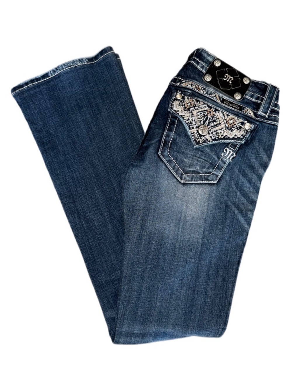 Miss Me Signature Boot Cut Embellished Blue Bootcut Jeans Women’s Size 27
